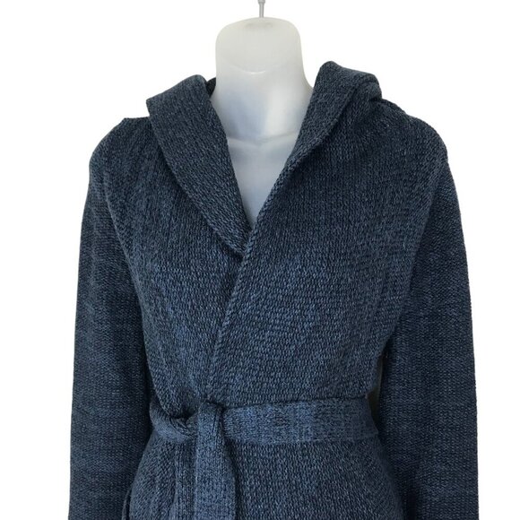 Free People Blue Cardigan With Belt Two Front Pockets and Hooded Size XS - Picture 3 of 8